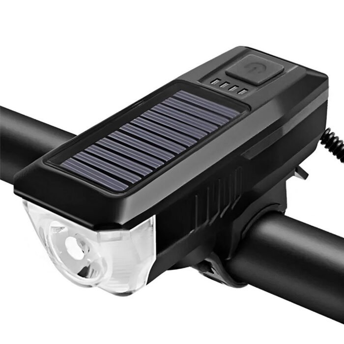 Luz LED Recargable + Timbre para Bicicleta/Scooter - Negro