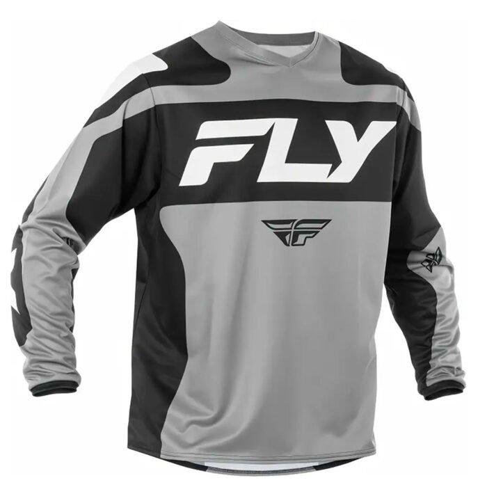 Polo MTB fly para ciclismo de montaña, diseño deportivo y tela respirable.