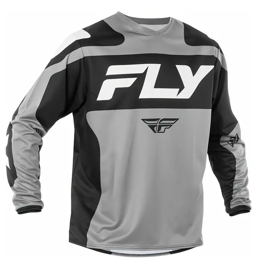 Polo MTB fly para ciclismo de montaña, diseño deportivo y tela respirable.