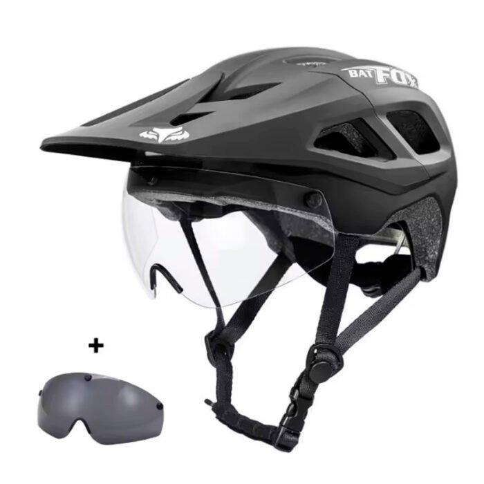 Casco Batfox con lentes magnéticos para ciclismo, diseño aerodinámico