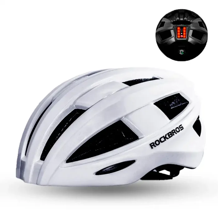 Casco Blanco Rockbros con Luz Trasera ZK-013