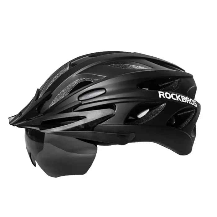 Casco Negro con Visera y Lentes imantados Rockbros TT-16
